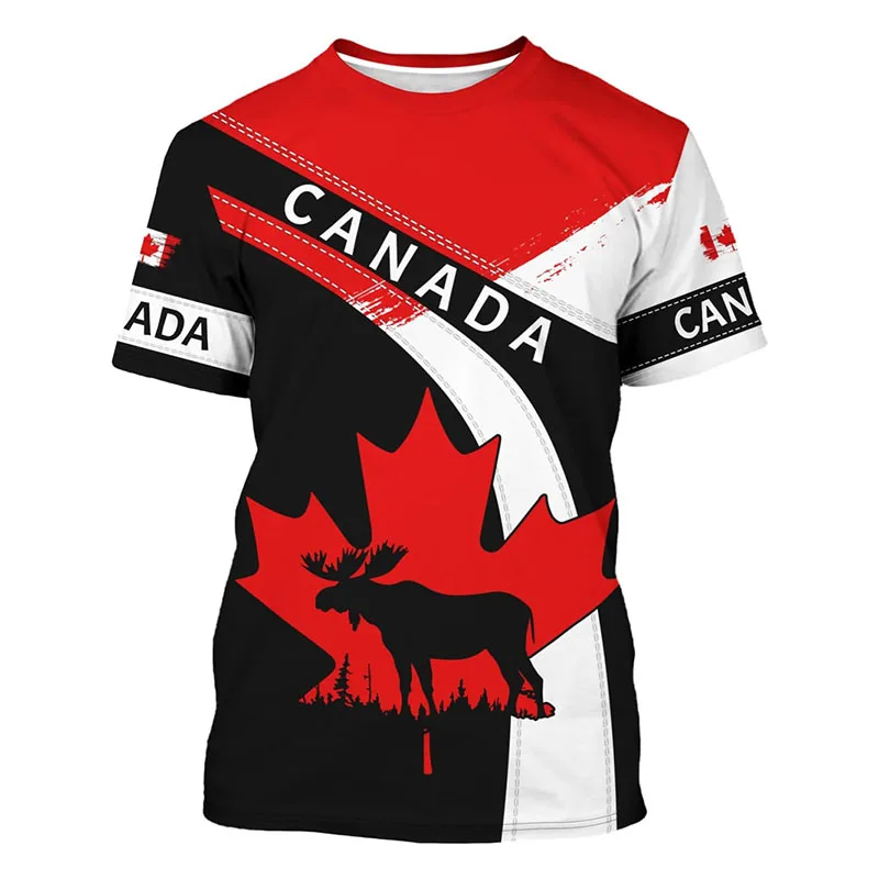 Street Fashion Canada - Modna koszulka męska Nowa Kanada, odzież