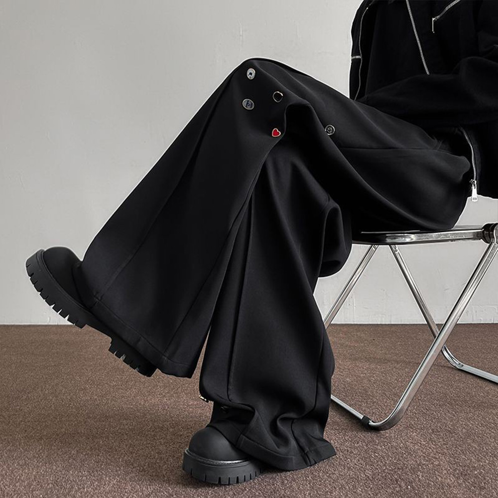Street Fashion Men 2025 - Męskie spodnie Ozdoba na guziki Cienkie
