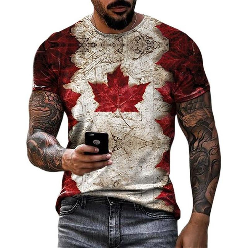 Retro Canada Flag T-shirt 3D P – Street Fashion Canada recenzja i cena