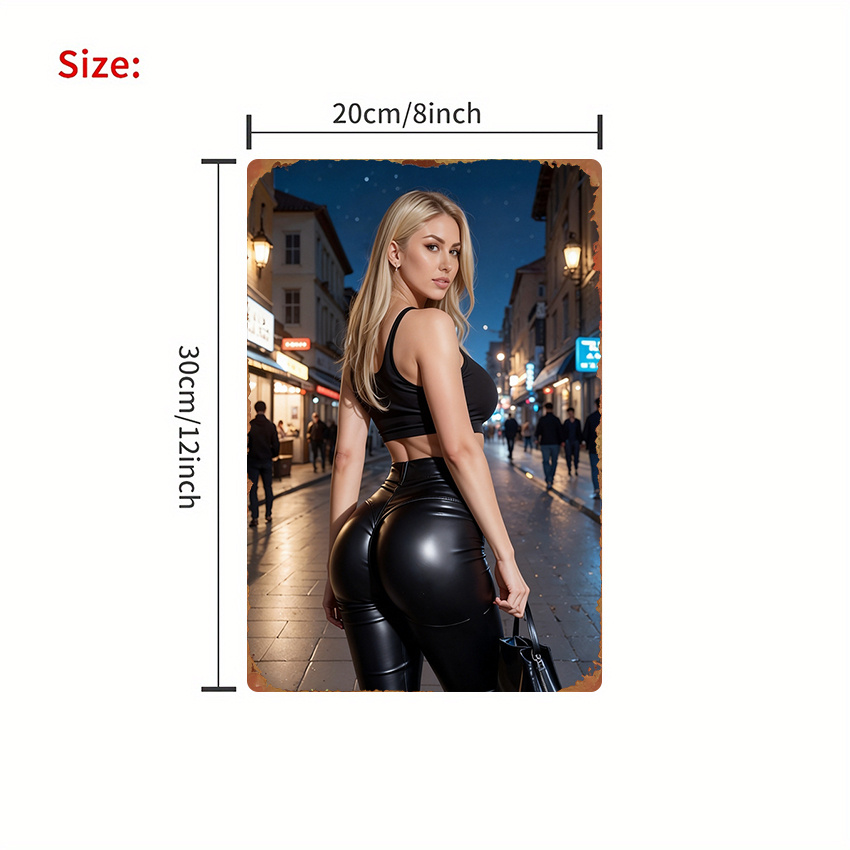 1 szt. Tabliczka z modną kobie – Fashion Street Night recenzja i cena