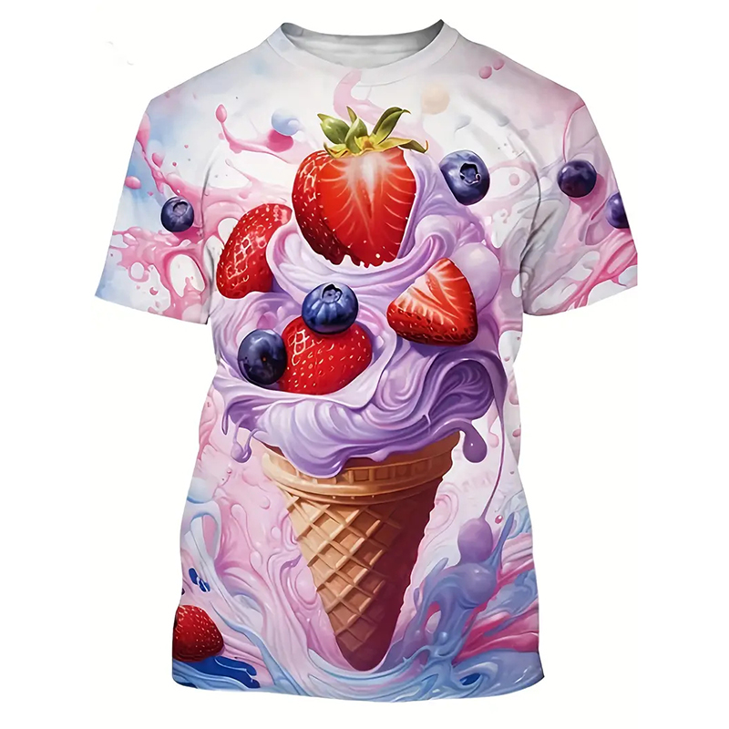 Ice Cream Color Fashion T-shir – Street Fashion Men 2025 recenzja i cena