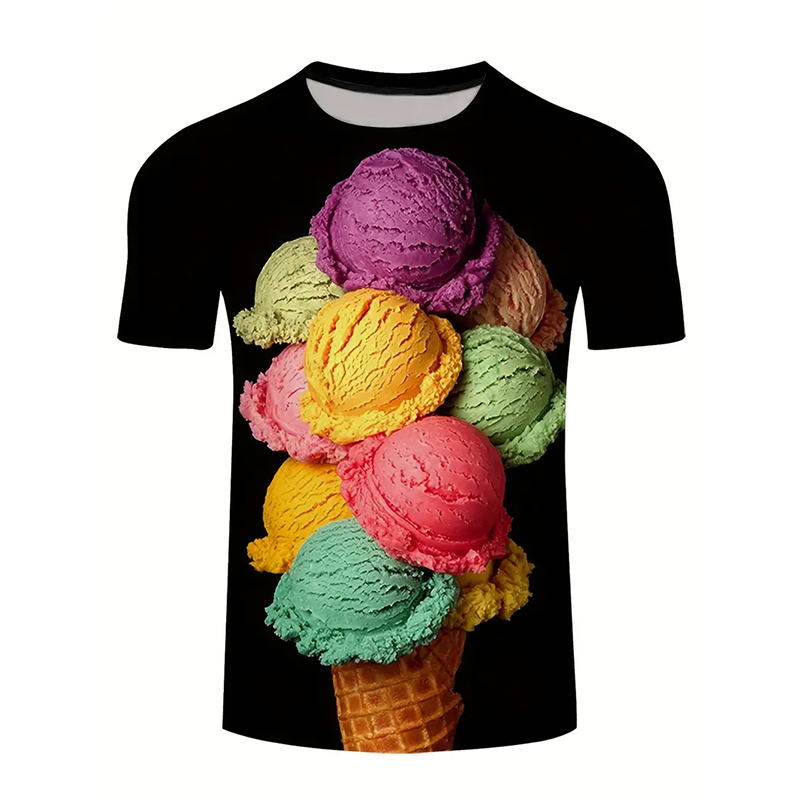 Ice Cream Color Fashion T-shir – Street Fashion Men 2025 recenzja i cena