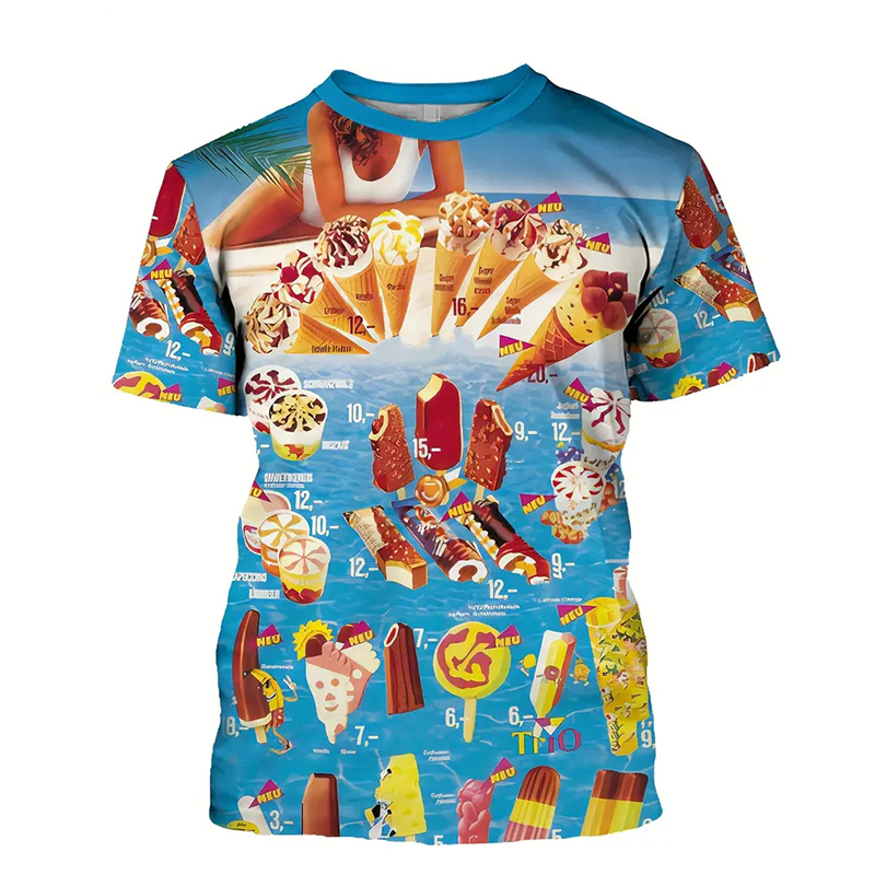 Ice Cream Color Fashion T-shir – Street Fashion Men 2025 recenzja i cena