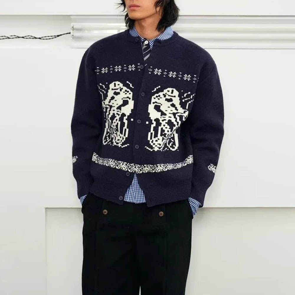 Jesienny Nowy Męski Sweter z D – Street Fashion Men 2025 recenzja i cena